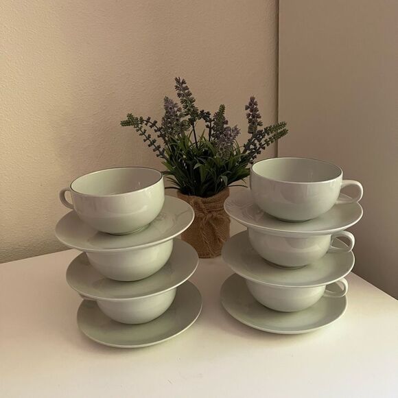 Royal Copenhagen set for 6 cups & saucers 3074 design from 1963 by Goethe Meyer - Picture 1 of 7